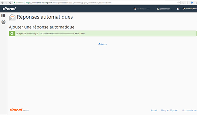 Comment créer un répondeur automatique dans cPanel ?